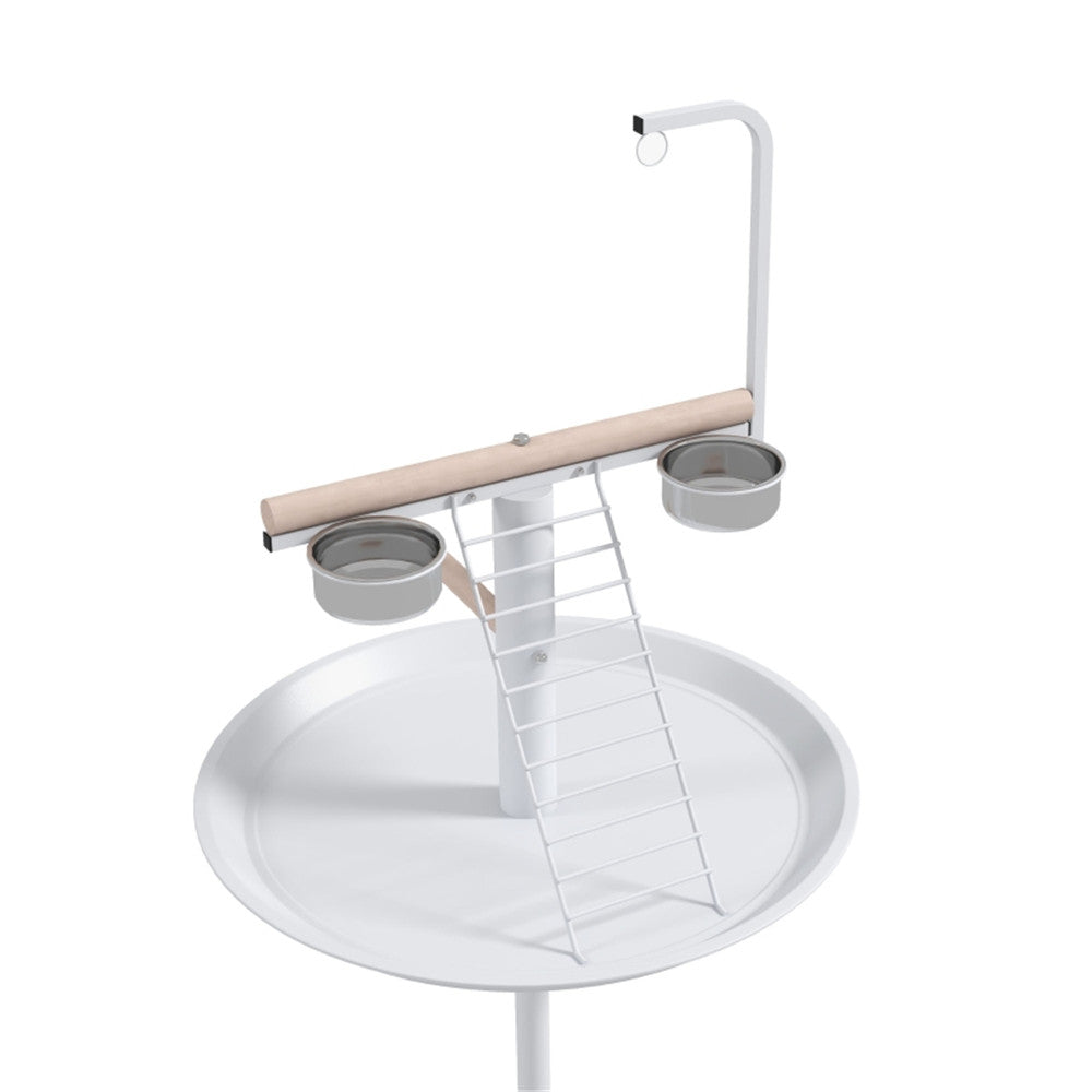 Metal Portable Bird Stand in White