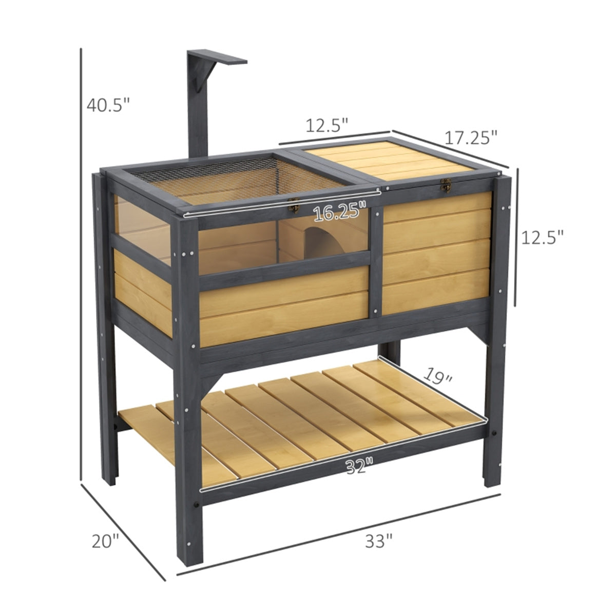 Openable Metal and Wooden Small Pet Animal House / Reptile or Tortoise House