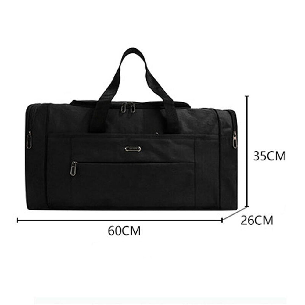 Large 2ft / 60cm Travel, Gym, Exercise and Sports Duffle Shoulder Holdall Bag in Black