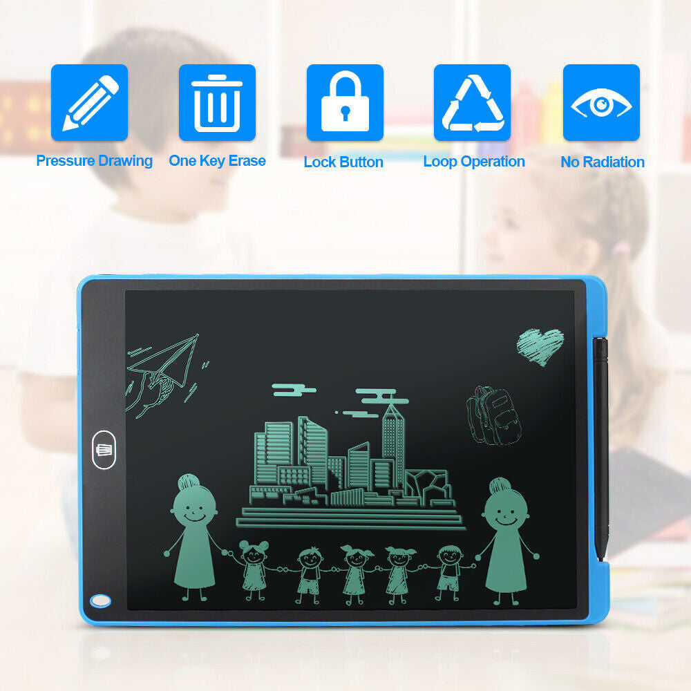 12" LCD Battery Operated Electronic Drawing and Writing Screen in Blue