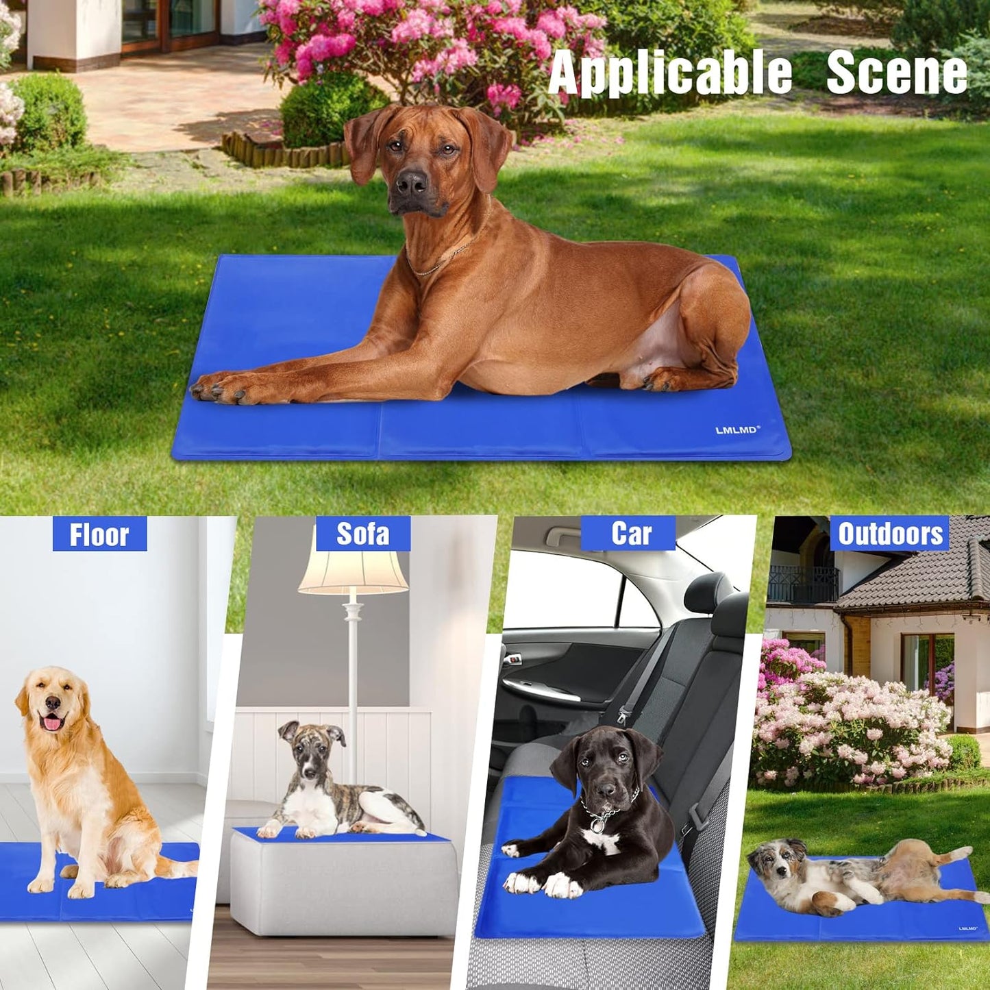 90cm Multi Use and Portable Dog Cooling Pad in Blue