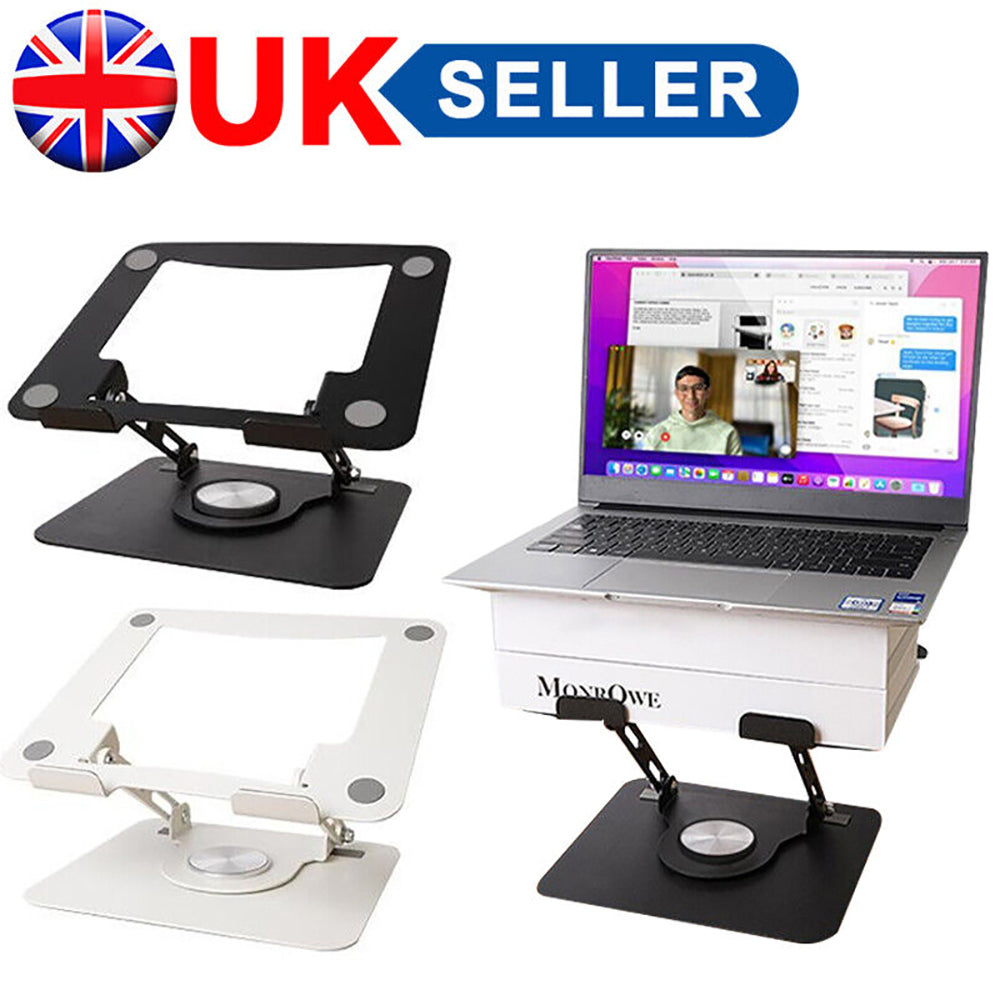 360° Rotating Adjustable Metal Portable Laptop / Tablet Stand in White