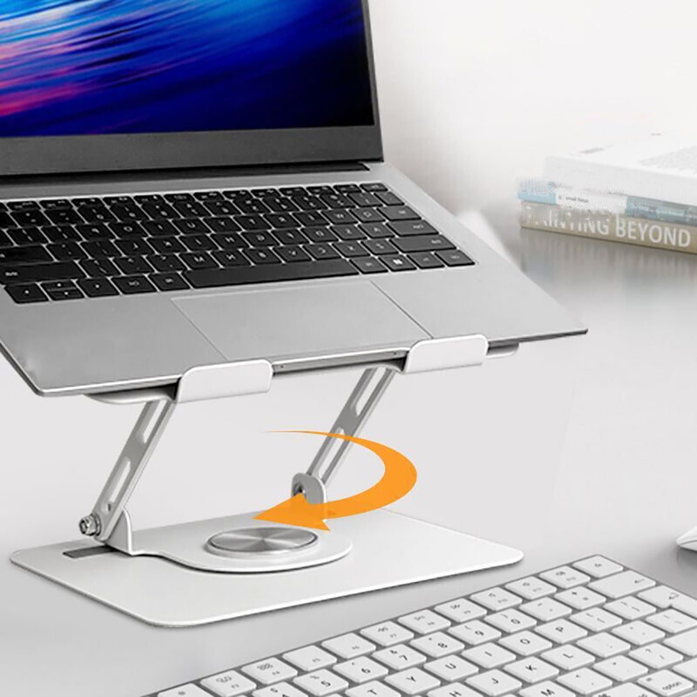 360° Rotating Adjustable Metal Portable Laptop / Tablet Stand in White