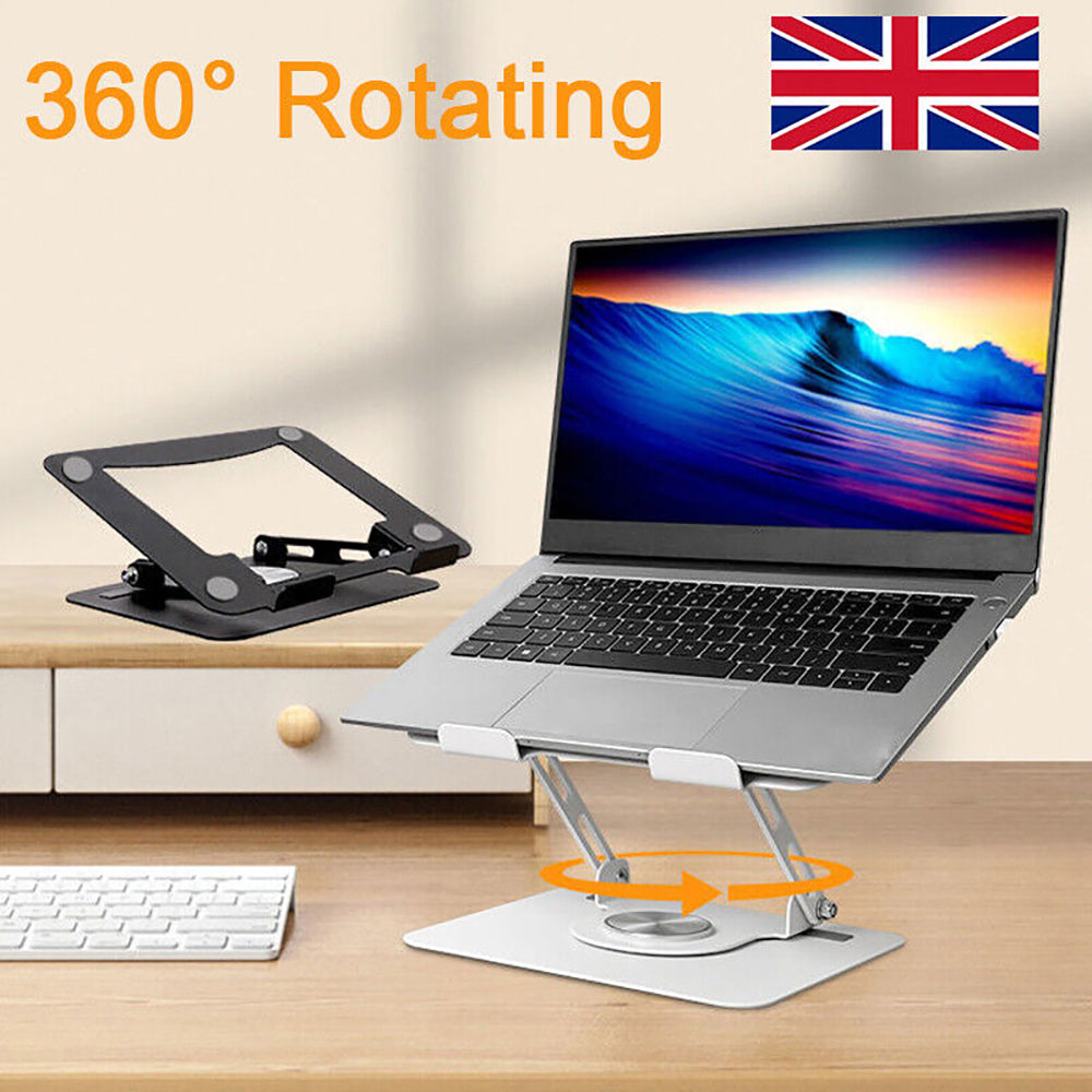 360° Rotating Adjustable Metal Portable Laptop / Tablet Stand in White