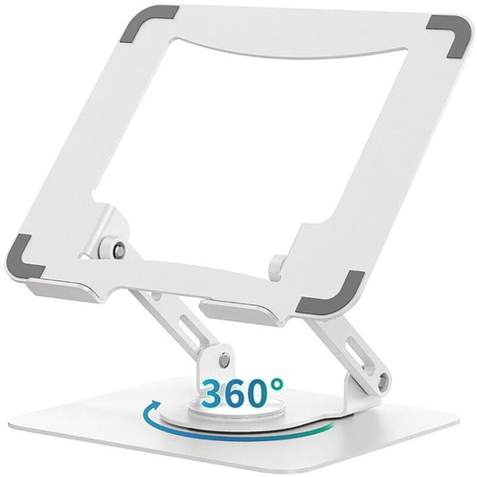 360° Rotating Adjustable Metal Portable Laptop / Tablet Stand in White