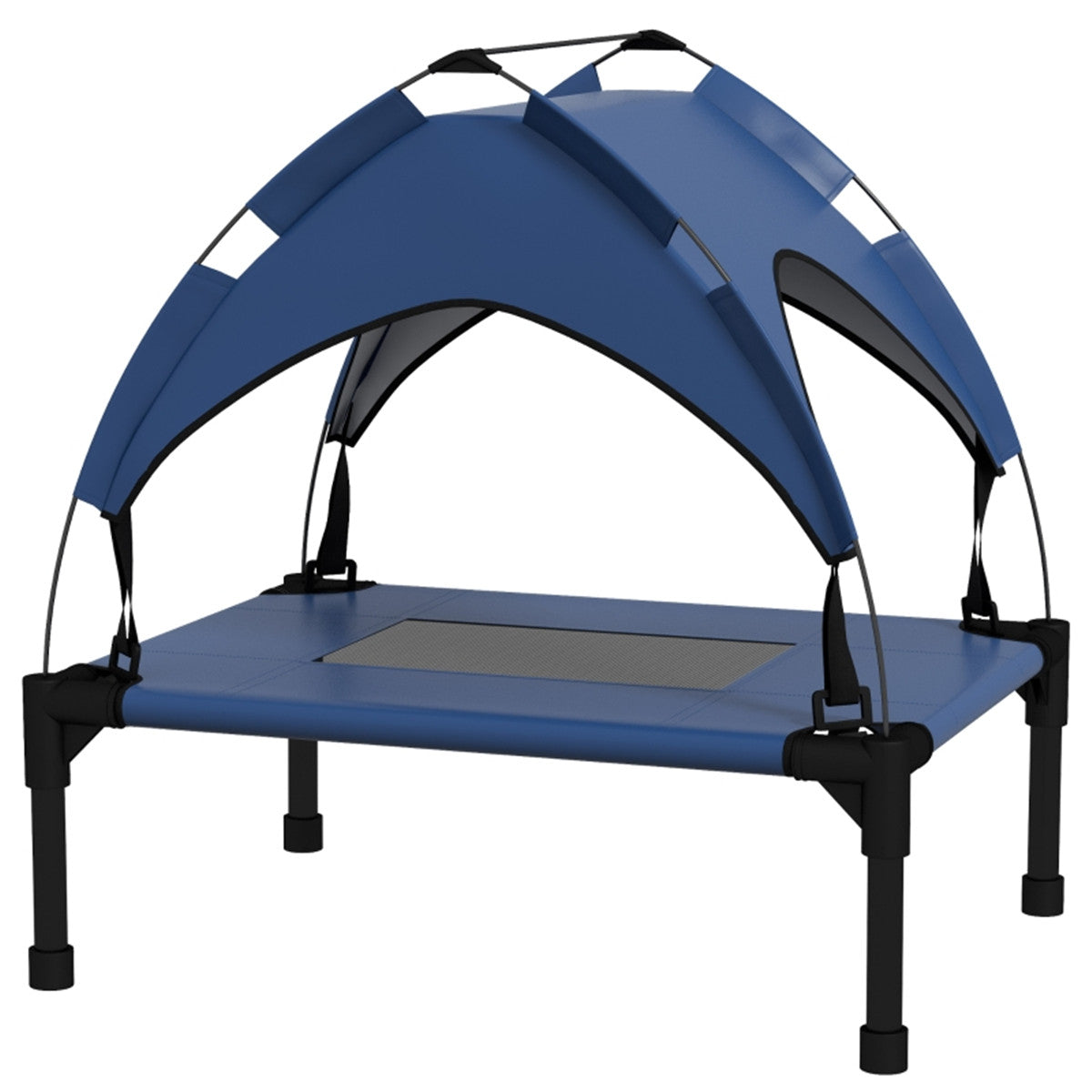 Mini Outdoor Water Resistant Covered Shaded Pet Bed in Blue