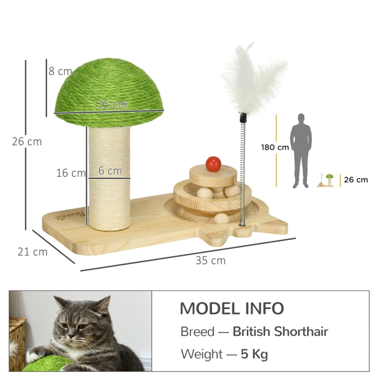 Cute Mushroom Shaped Platform Cat Scratching Post