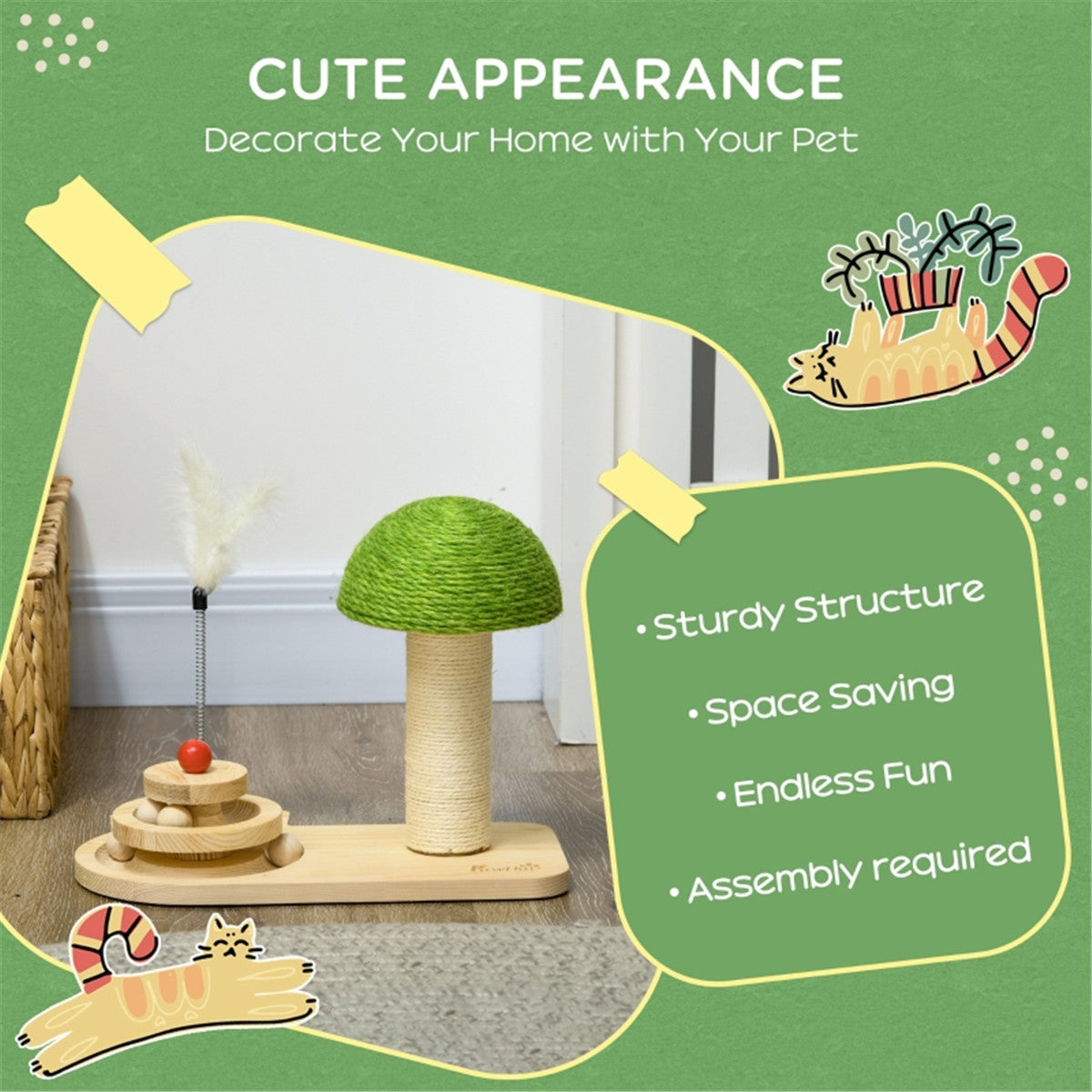 Cute Mushroom Shaped Platform Cat Scratching Post