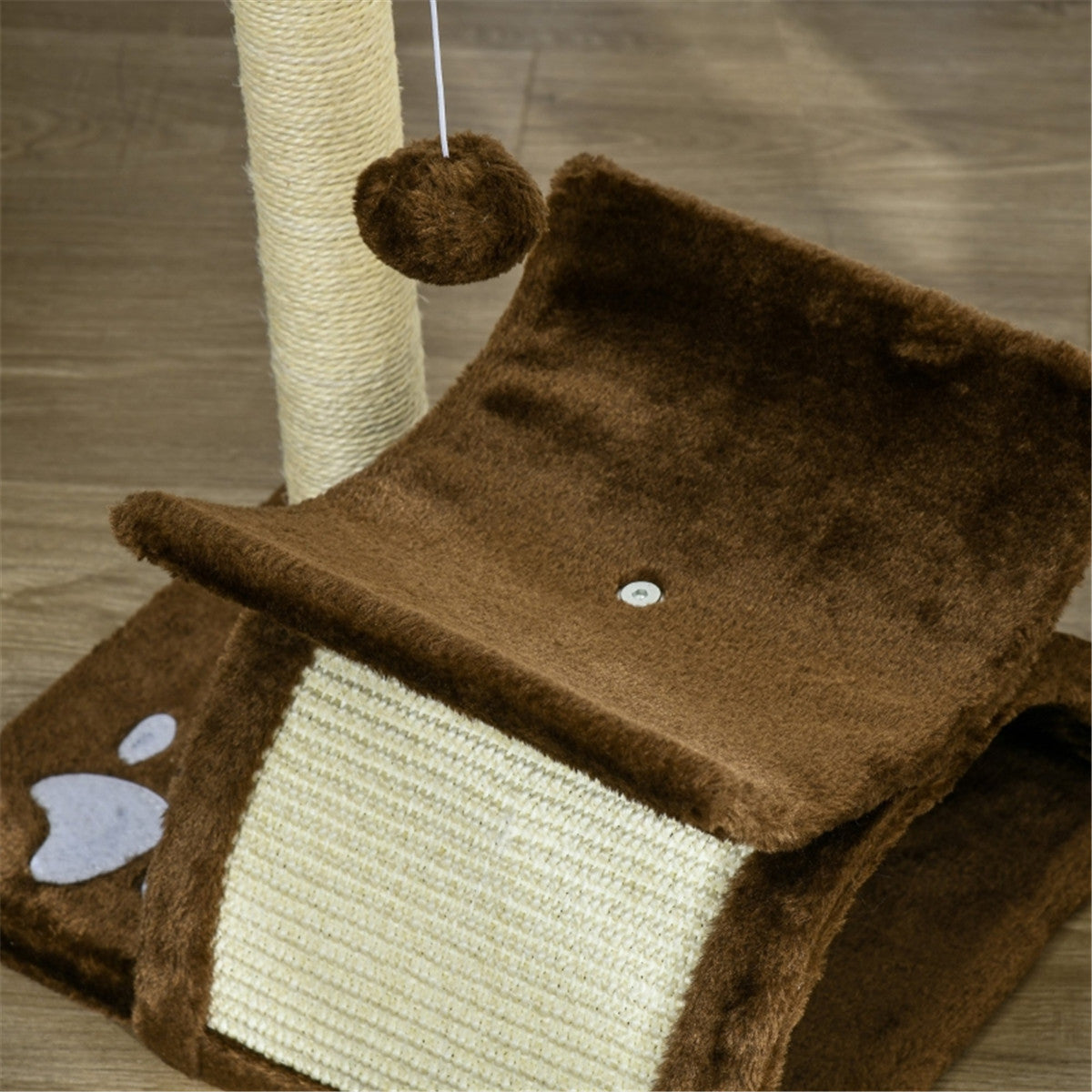 Cat Tree Tunnel and Scratching Post in Brown