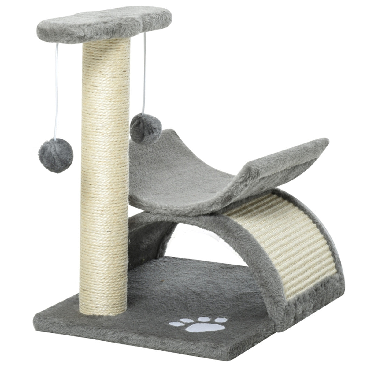 Cat Tree Tunnel and Scratching Post in Grey