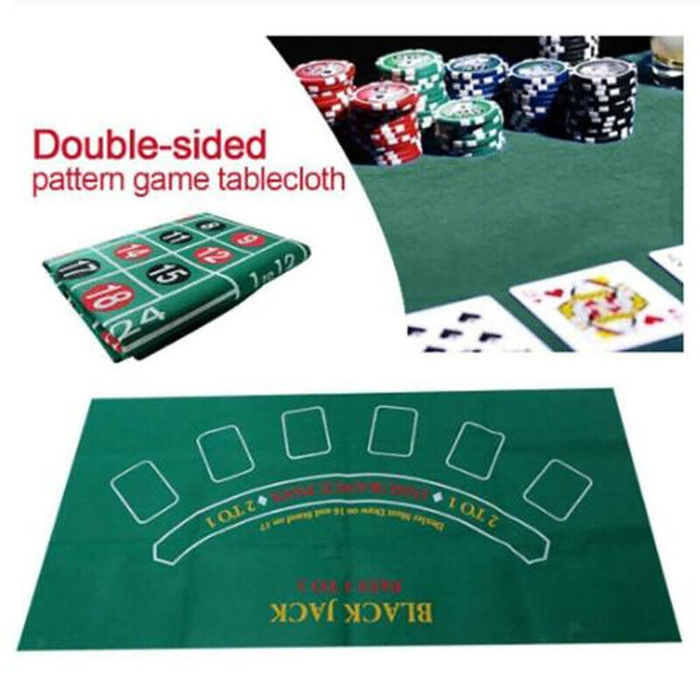 Waterproof Double Sided Blackjack and Poker Casino Poker Table Top Felt Cloth Cover Mat