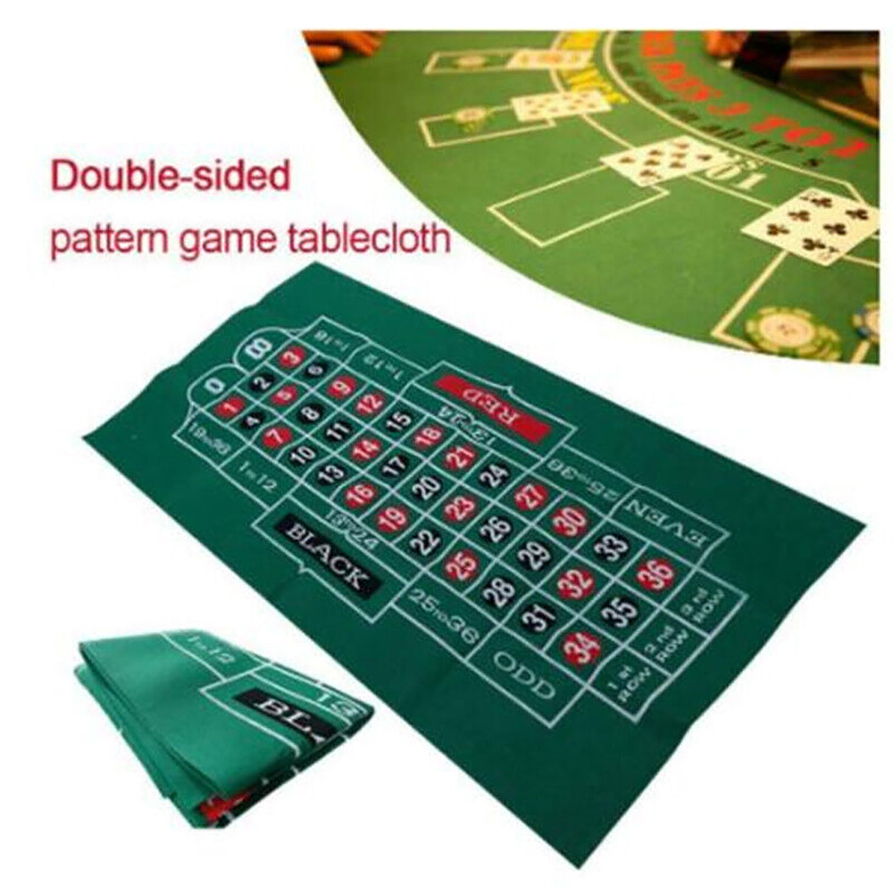 Waterproof Double Sided Blackjack and Poker Casino Poker Table Top Felt Cloth Cover Mat