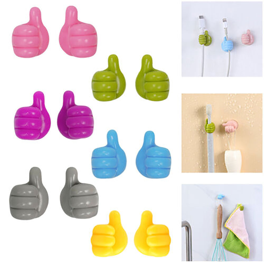 12 Piece Novelty Multifunctional Multicolour Self-Adhesive Thumb Hook Holders