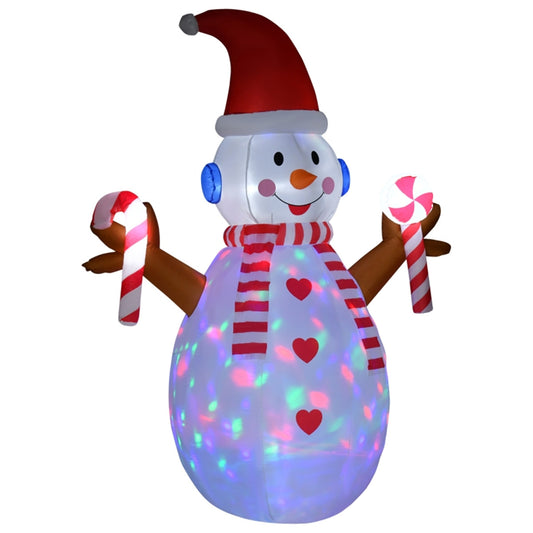 8ft LED Lit Inflatable Christmas Snowman with Santa Hat