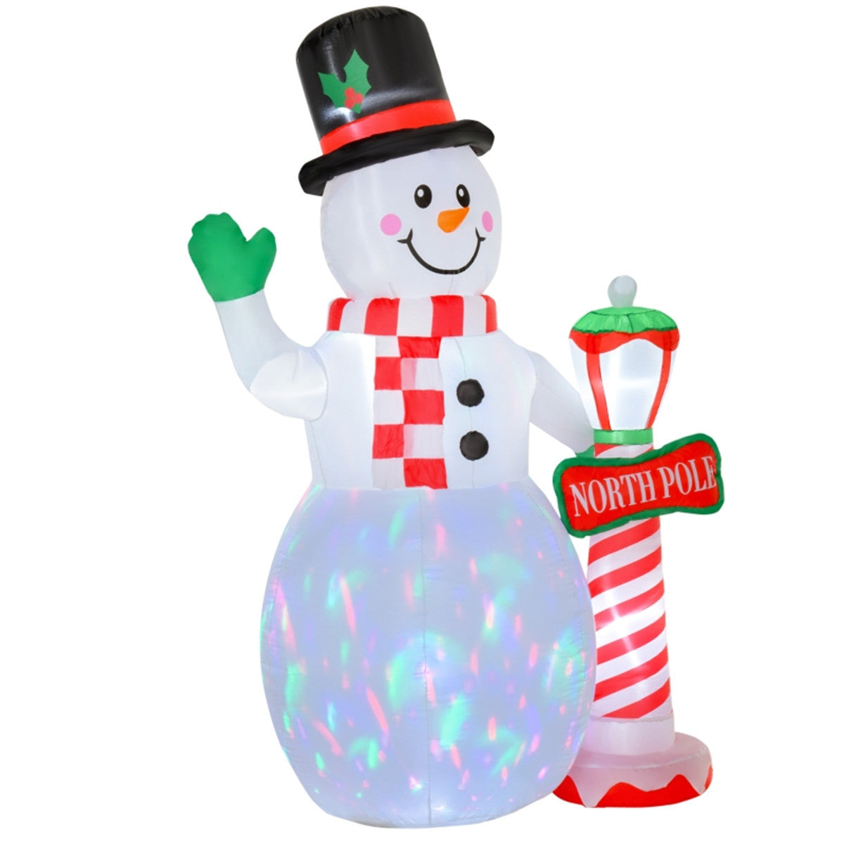 8ft LED Lit Inflatable Christmas Snowman