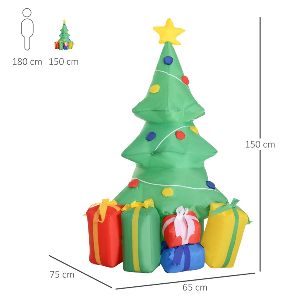 5ft LED Lit Inflatable Christmas Tree