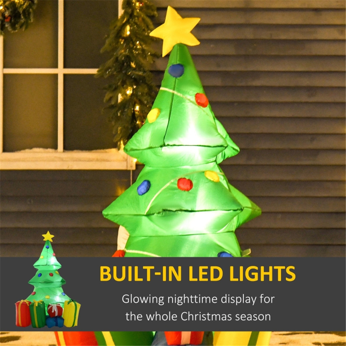 5ft LED Lit Inflatable Christmas Tree