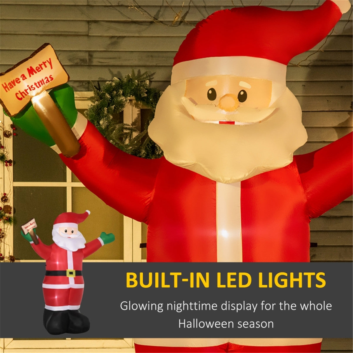 8ft LED Lit Inflatable Christmas Santa