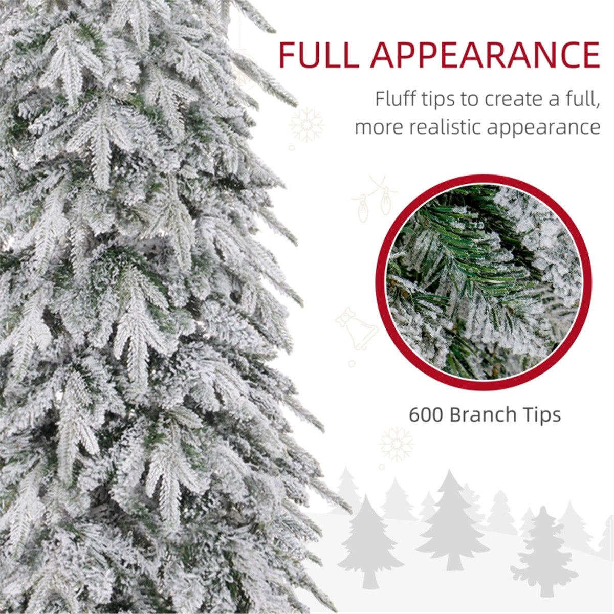 6 ft Snow Covered Pencil Christmas Tree