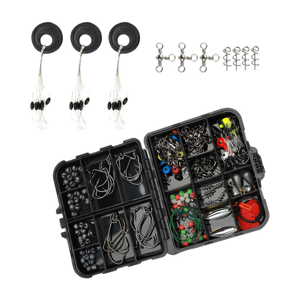 188 Piece Fishing Accessories Tackle Box Kit