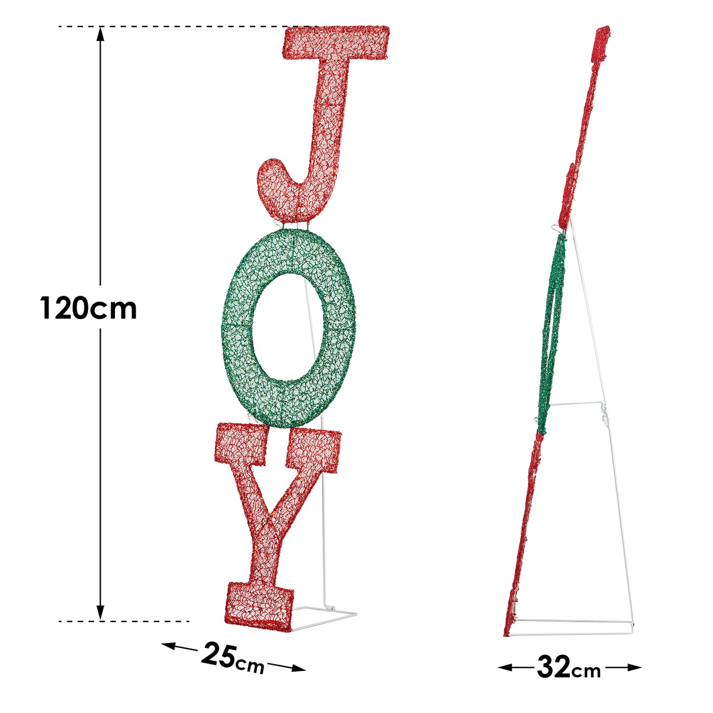 LED Lit Large Christmas JOY Letters