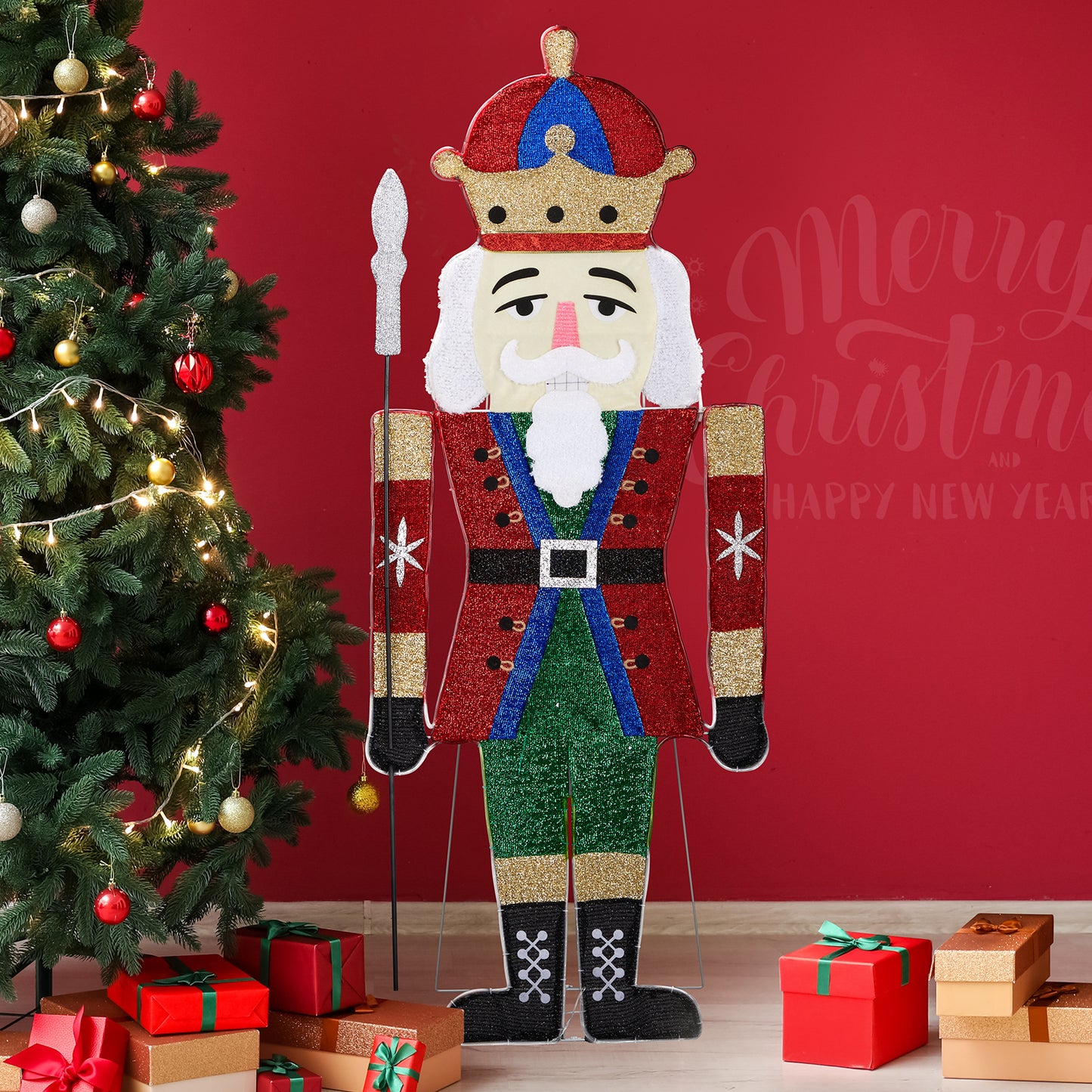 5.5ft LED Lit Christmas Nutcracker Soldier