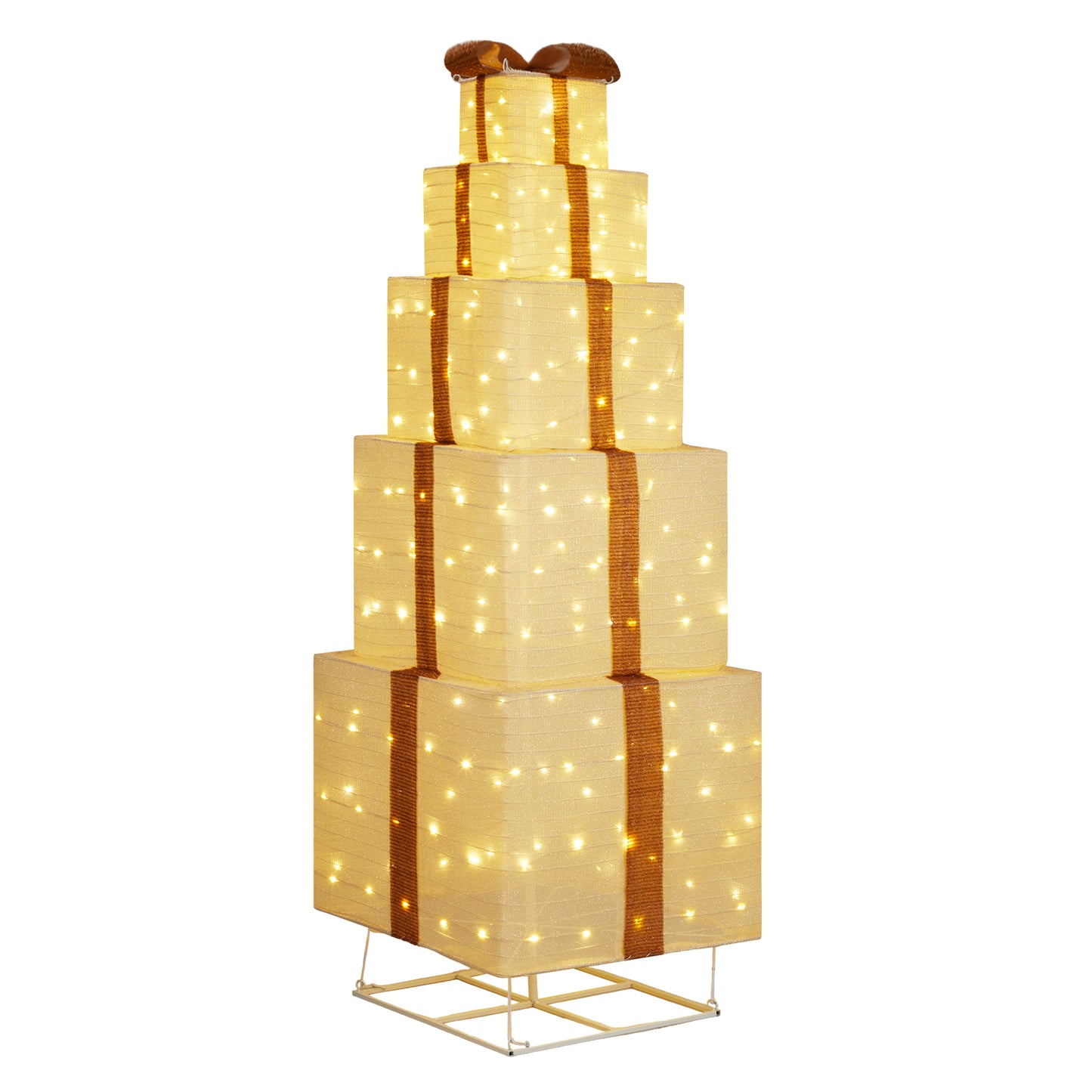 6FT LED Lit Stacked Christmas Gift Box Tower