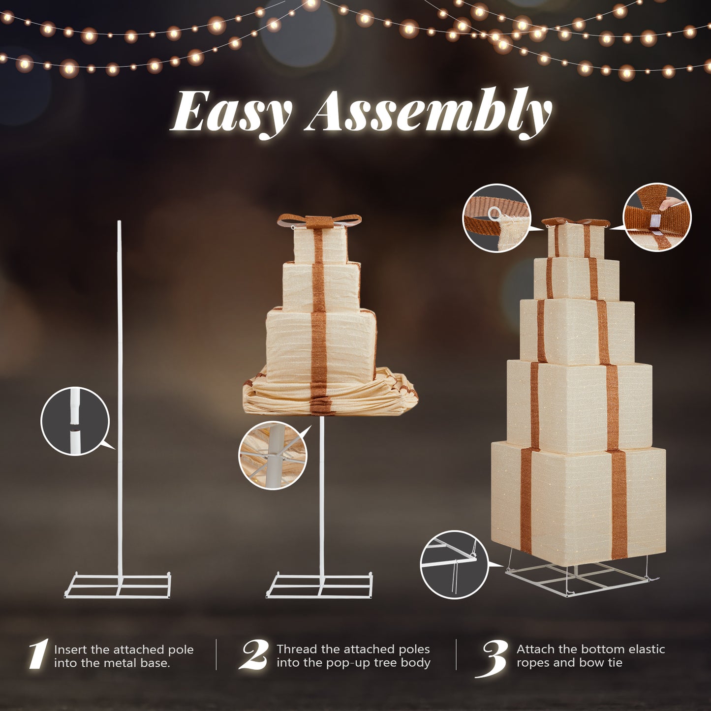 6FT LED Lit Stacked Christmas Gift Box Tower