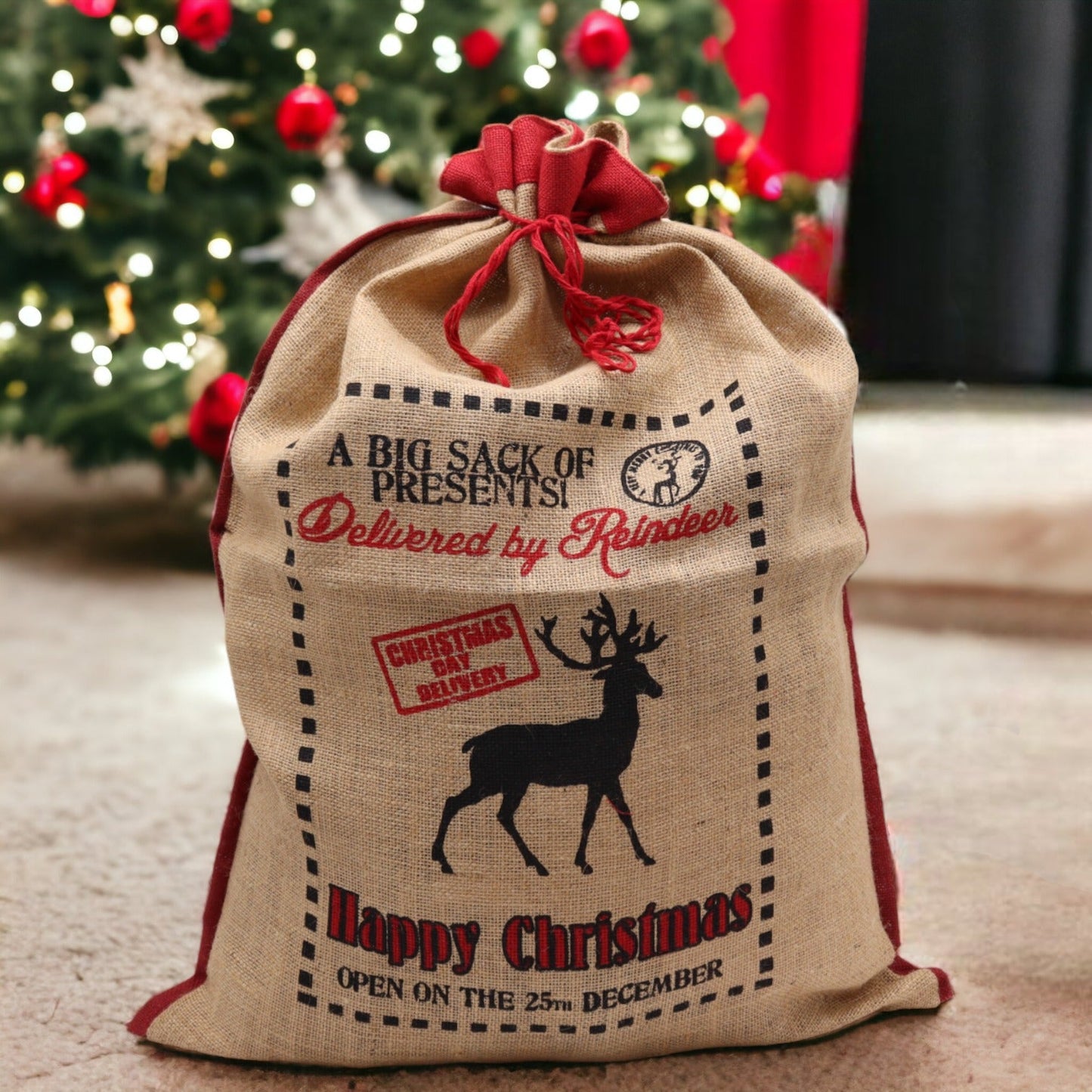 Christmas Eco-Friendly Re-Usable Jute Santa Sacks