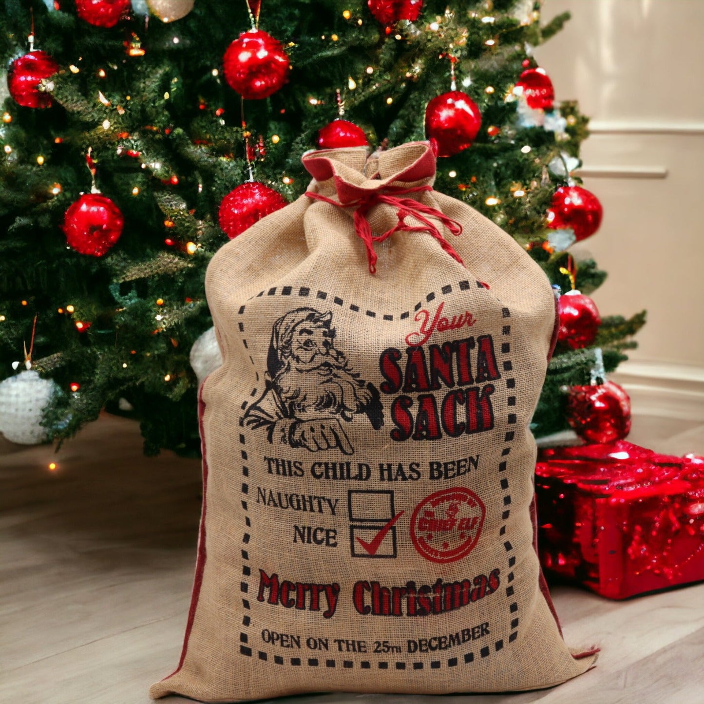 Christmas Eco-Friendly Re-Usable Jute Santa Sacks