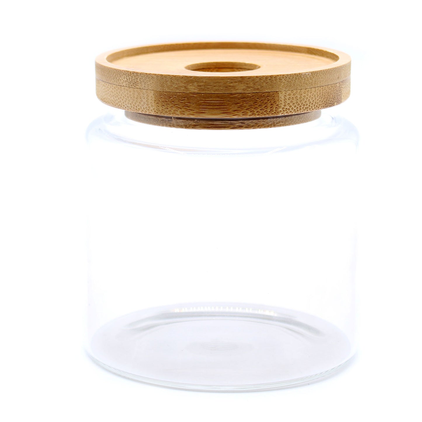 10cm Cottage Bamboo Glass Jar with Bamboo Lid