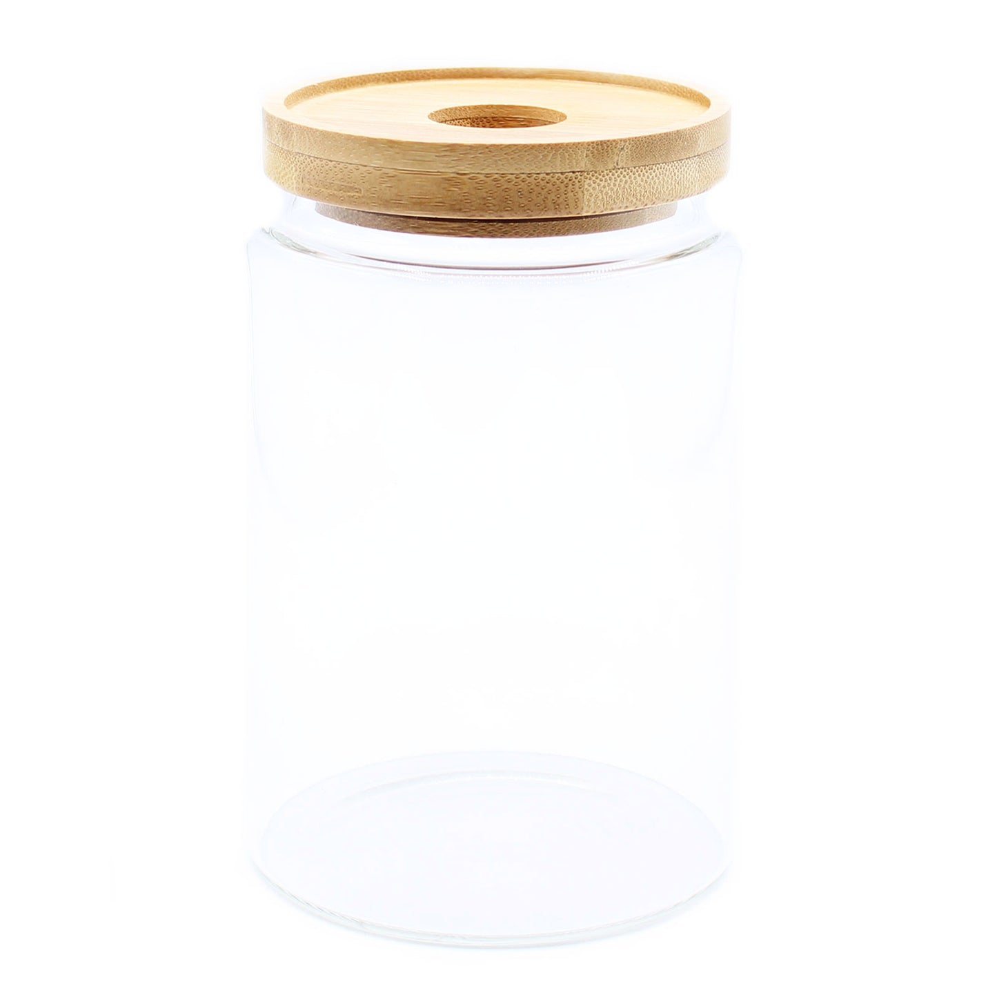 15cm Cottage Bamboo Glass Jar with Bamboo Lid