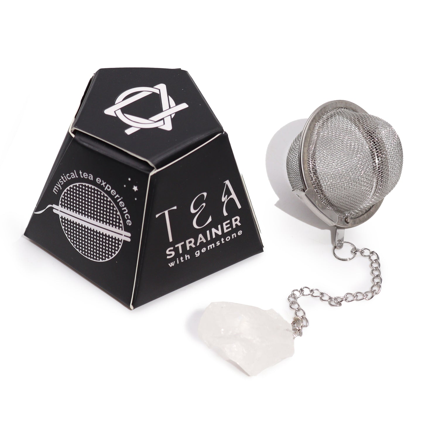 Raw Crystal Gemstone Tea Strainer - Rock Quartz (for BALANCE)