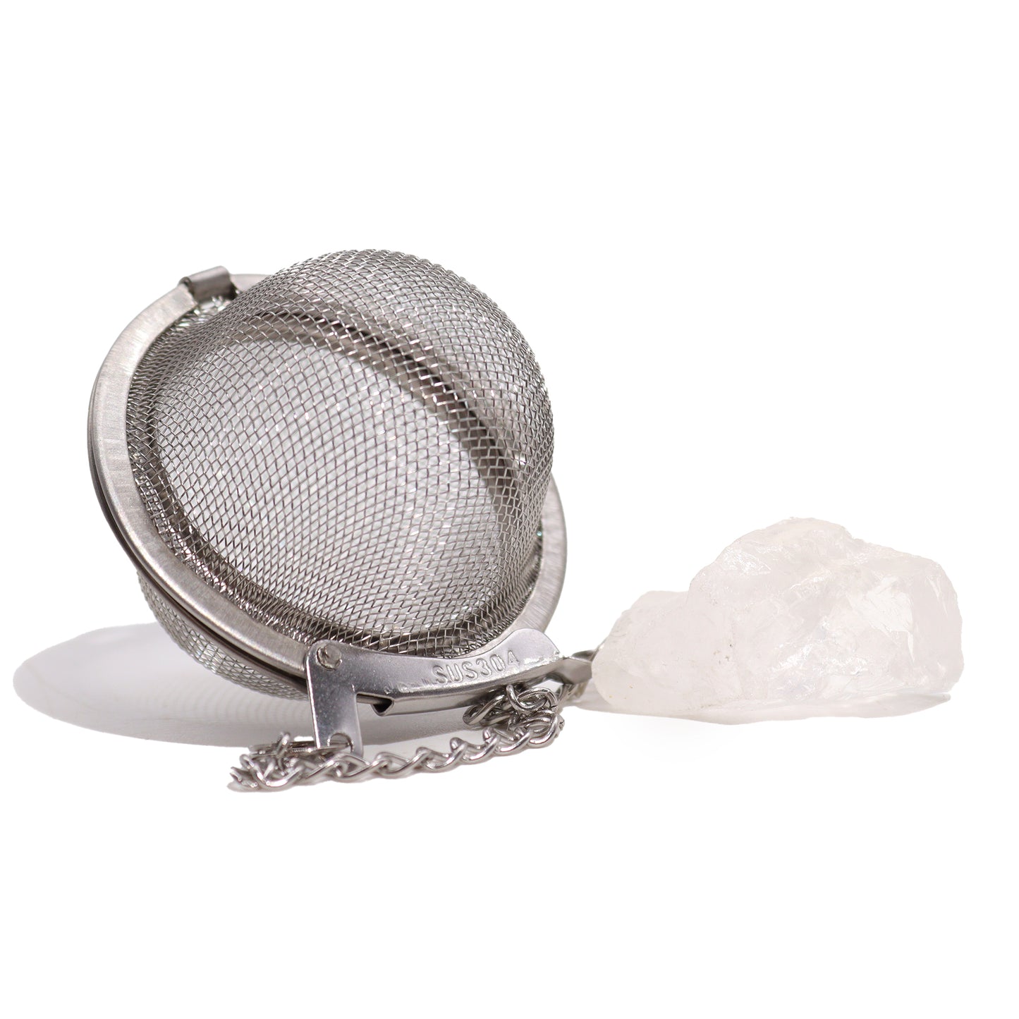 Raw Crystal Gemstone Tea Strainer - Rock Quartz (for BALANCE)