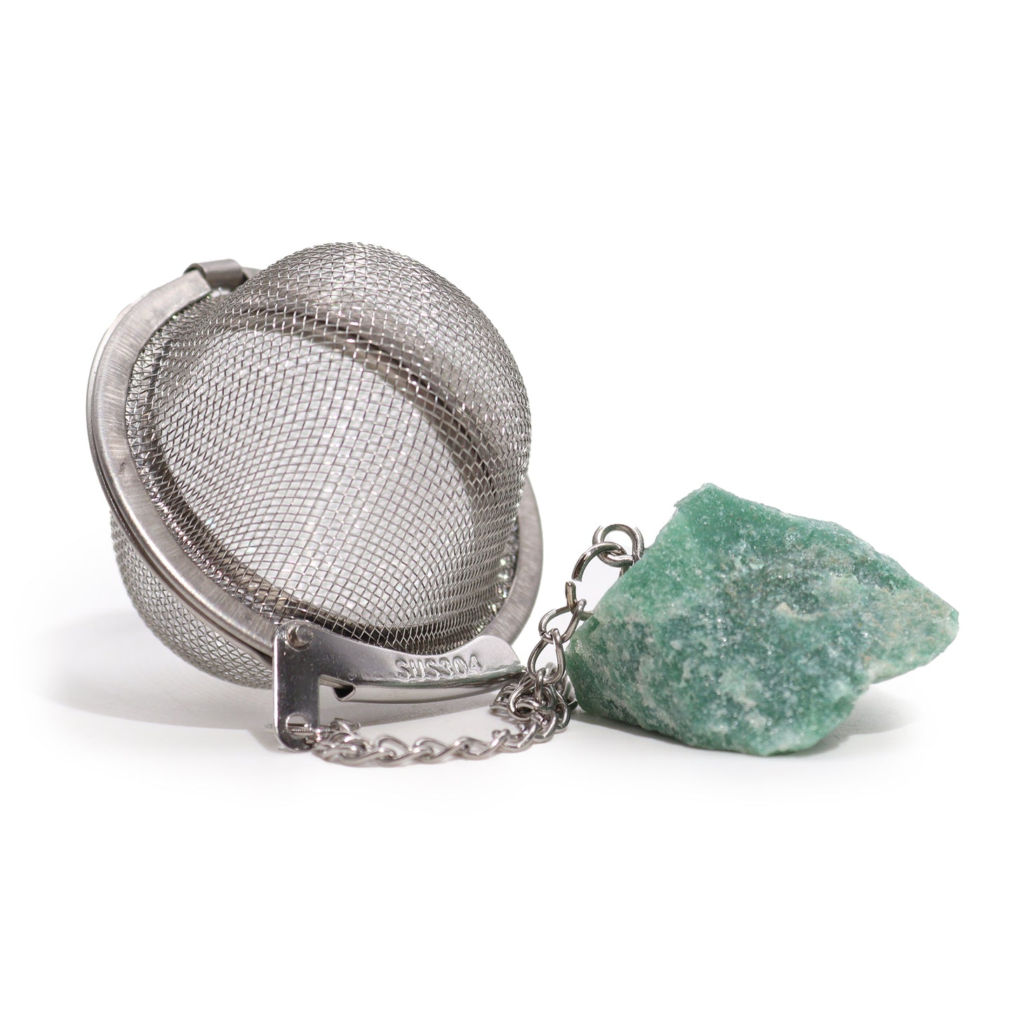 Raw Crystal Gemstone Tea Strainer - Green Aventurine (for PROSPERITY)