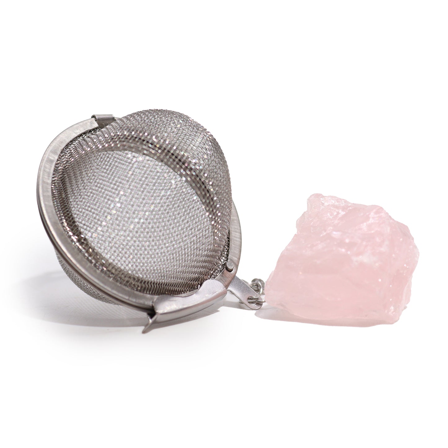 Raw Crystal Gemstone Tea Strainer - Rose Quartz (for LOVE)