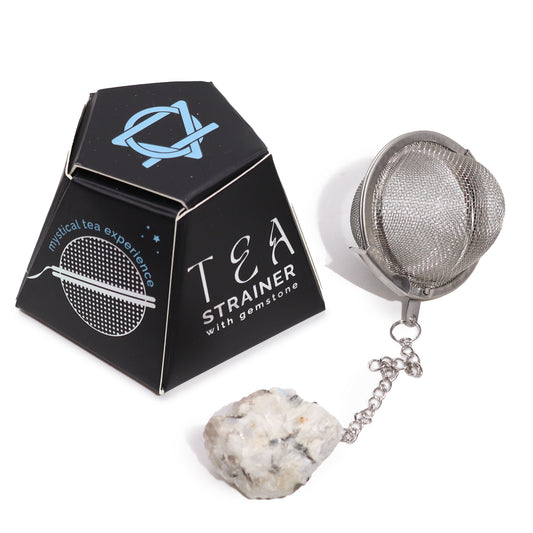 Raw Crystal Gemstone Tea Strainer - Rainbow Moonstone (for EMPOWERMENT)