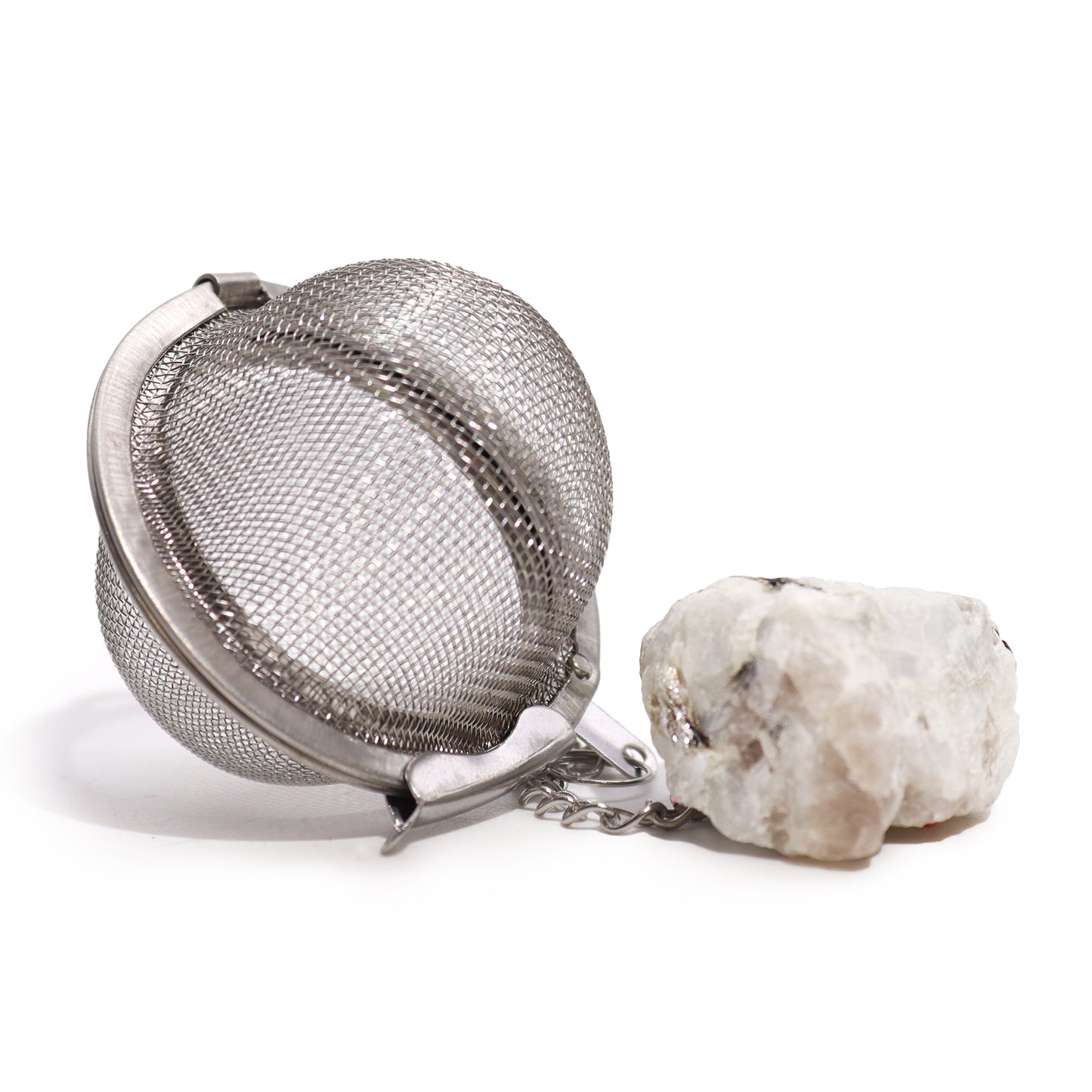 Raw Crystal Gemstone Tea Strainer - Rainbow Moonstone (for EMPOWERMENT)