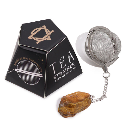 Raw Crystal Gemstone Tea Strainer - Gold Tigers Eye (for ENERGY)