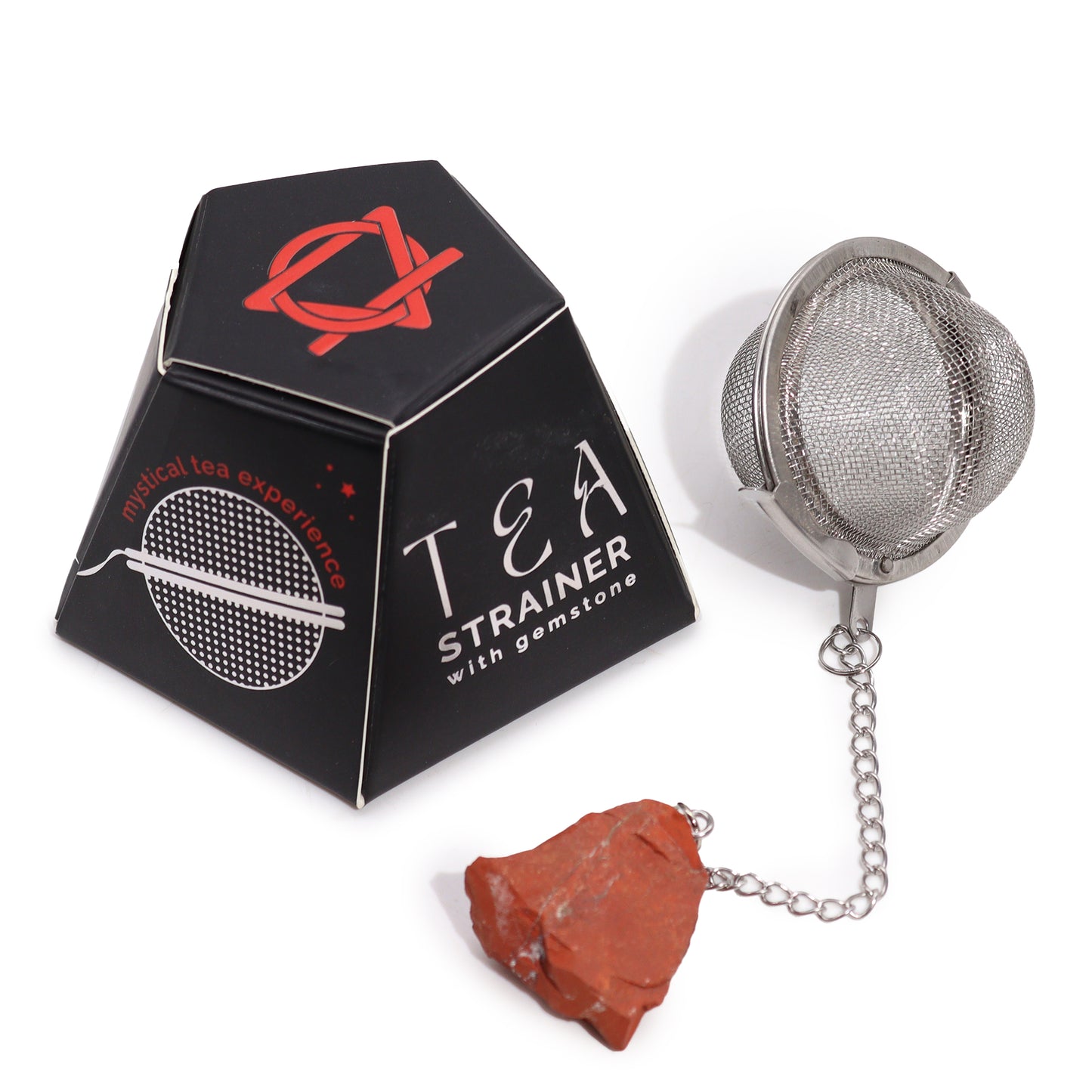 Raw Crystal Gemstone Tea Strainer - Red Jasper (for JOY)