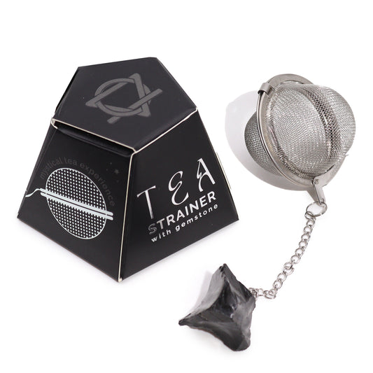 Raw Crystal Gemstone Tea Strainer - Black Obsidian (for PROTECTION)