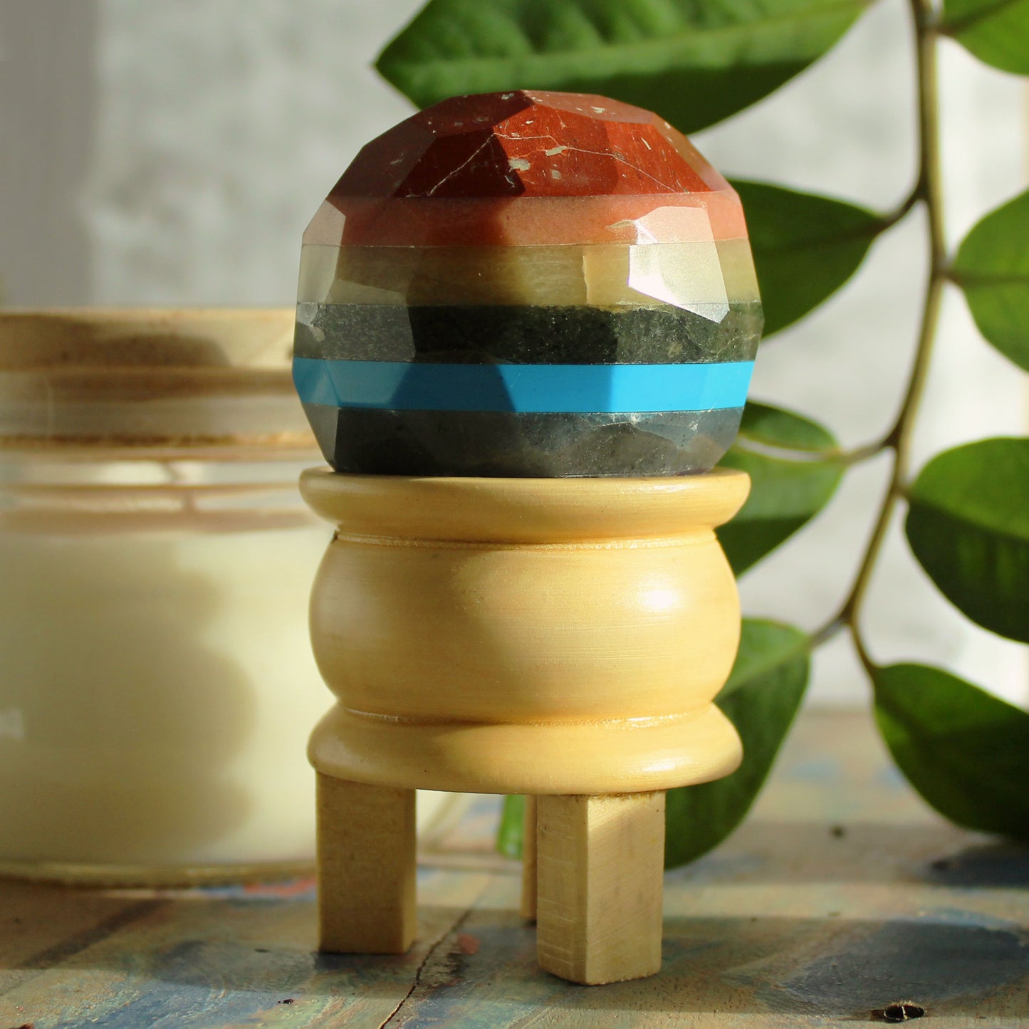 Gemstone Faceted Healing Balls & Stand