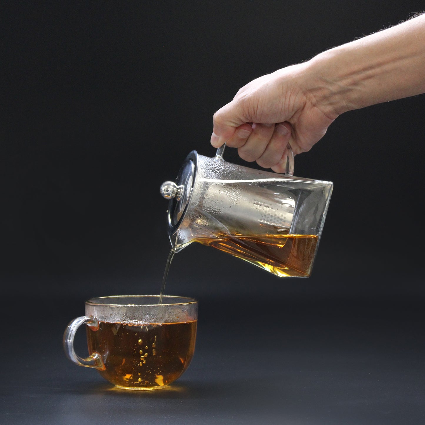 350ml Glass Tower Shaped Infuser Teapot