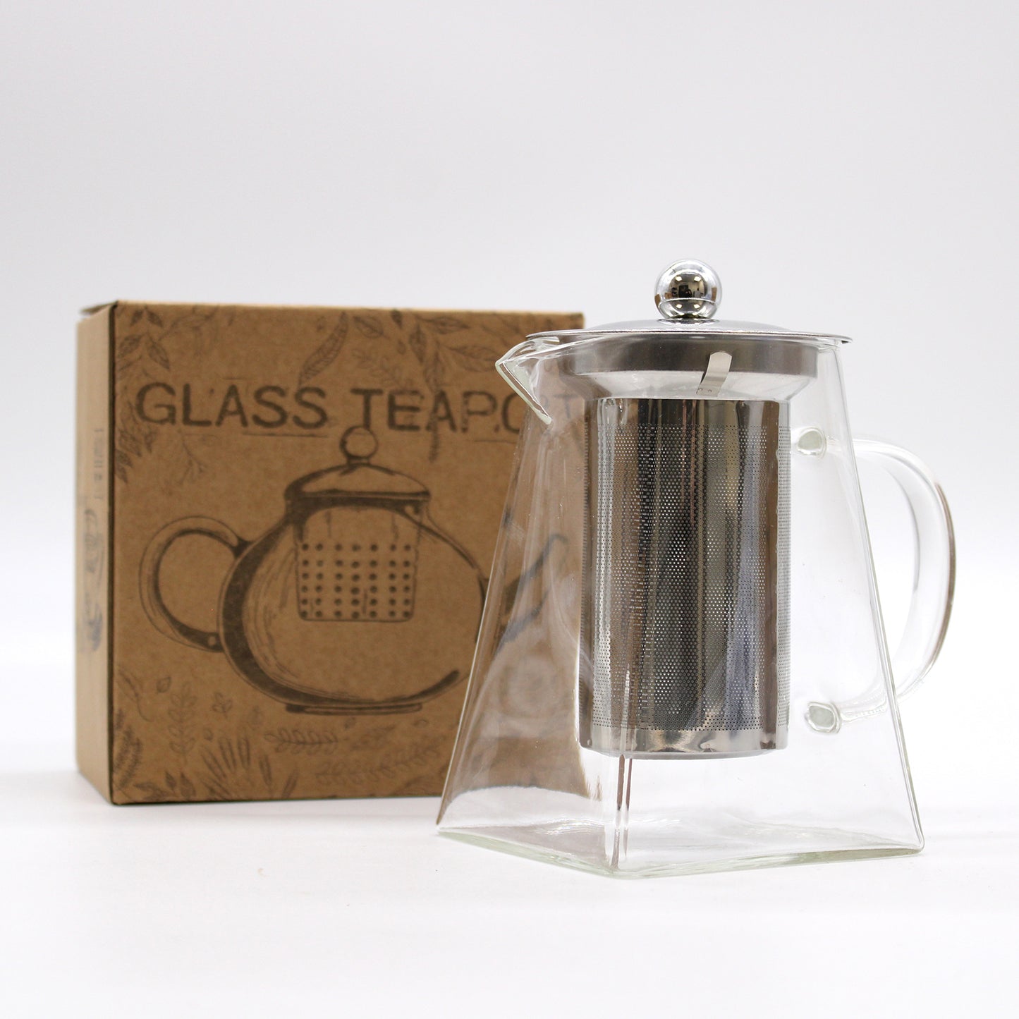 750 ml Glass Tower Shaped Infuser Teapot