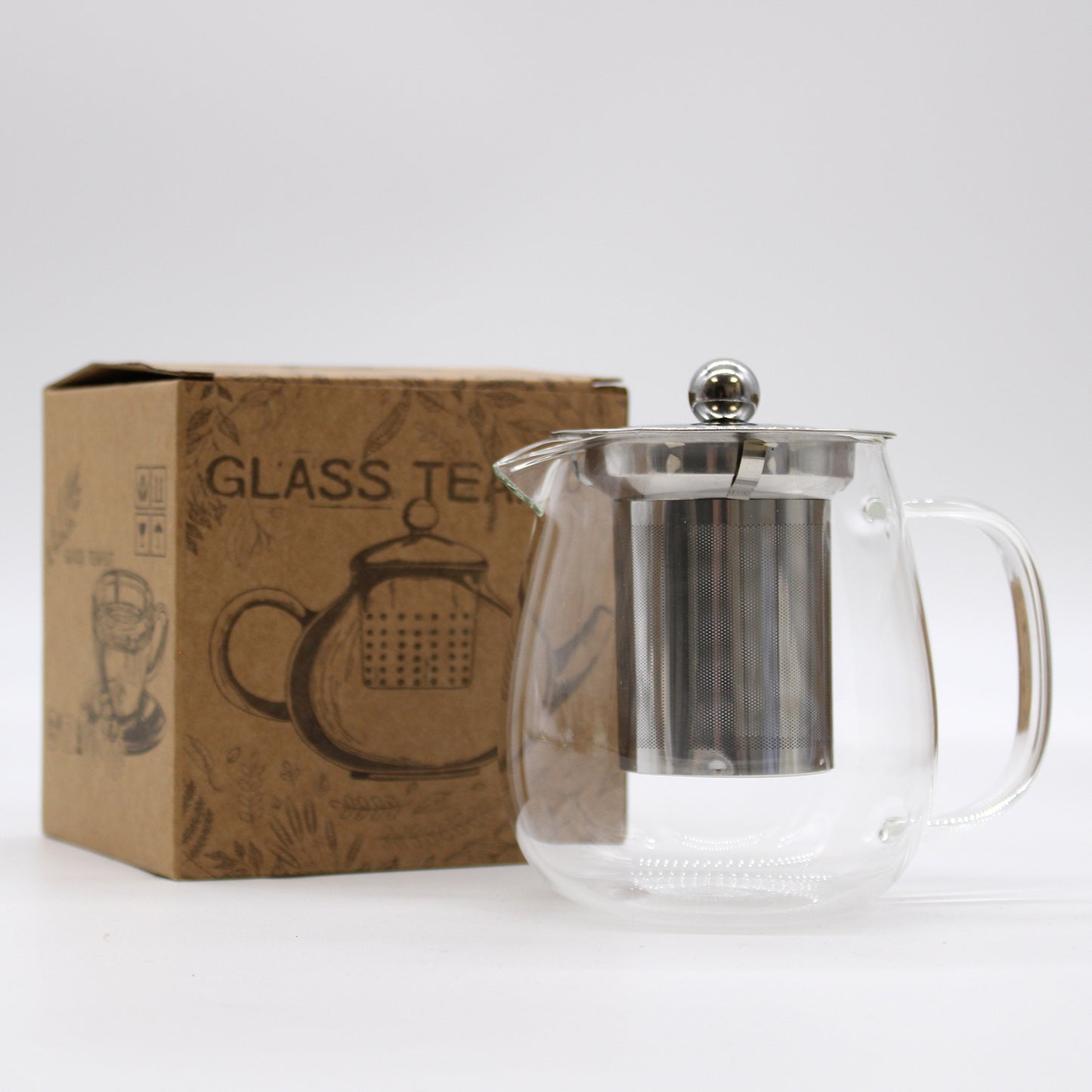 550ml Contemporary Glass Infuser Teapot